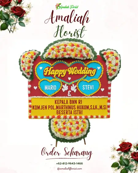 Papan Bunga Pernikahan Lemong
